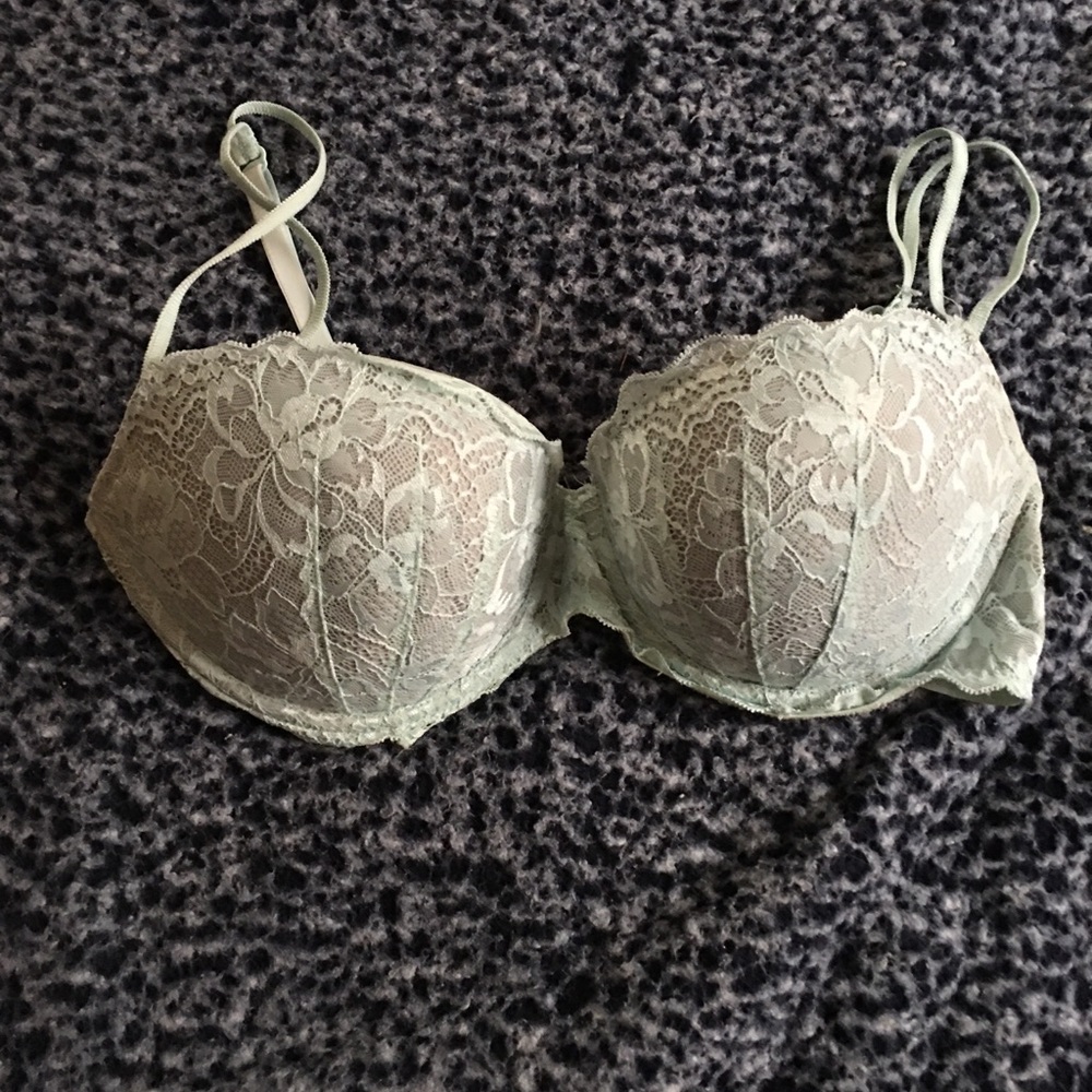 Ice Blue Lace Date Bra PINK